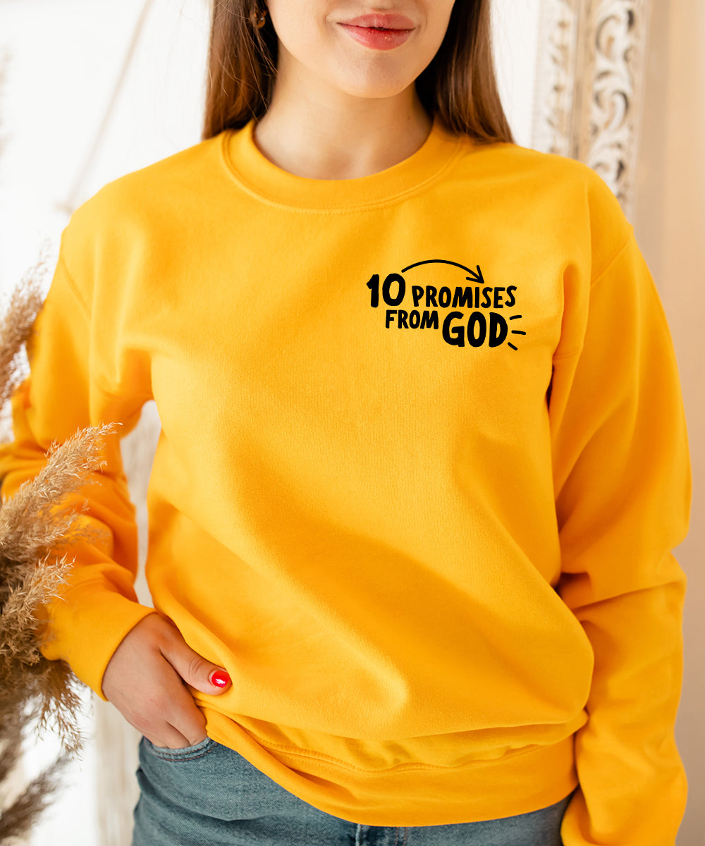 10 Promises From God (Front & Back) Sweatshirt